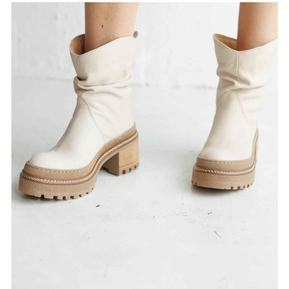 Free People Women's White & Brown Soul Mel Slouch Boot Size 6 - Picture 2 of 6